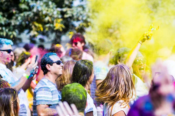 Montreal Canada August 2019 People Celebrate Holi Festival Throwing Color — 스톡 사진