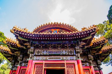 Beijing, China - April 7 2019: The royal palace pavillon in the forbiden city in Beijing
