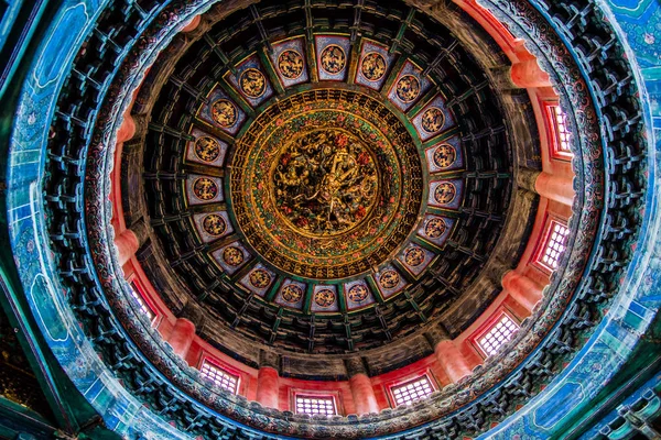 Decorazione Interna Del Tetto Nel Tempio Del Cielo Pechino — Foto Stock