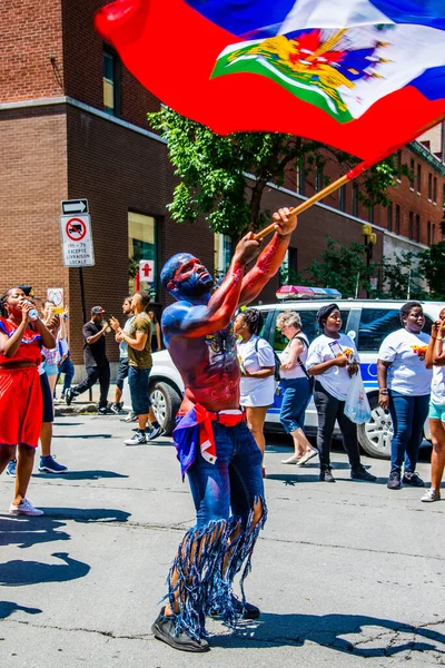 Gente Celebrando Desfile Del Caribe Centro Montreal — Foto de Stock