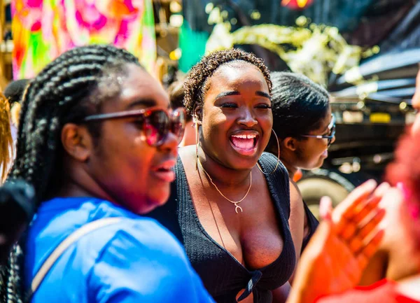 Gente Celebrando Desfile Del Caribe Centro Montreal — Foto de Stock