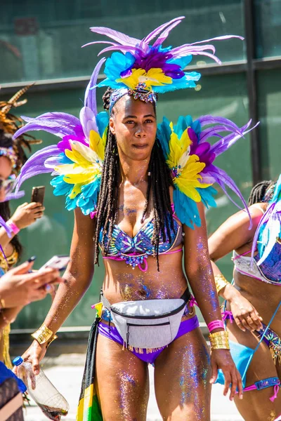 Pessoas Comemorando Desfile Caribe Centro Montreal — Fotografia de Stock