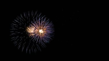 Montreal, Kanada - 20 Ağustos 2018: Montreal 'deki La Ronde' de havai fişek gösterisi