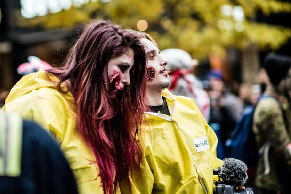Montreal Canada October 2018 Annual Zombie Parade Downtown Montreal Canada — Stock Photo, Image