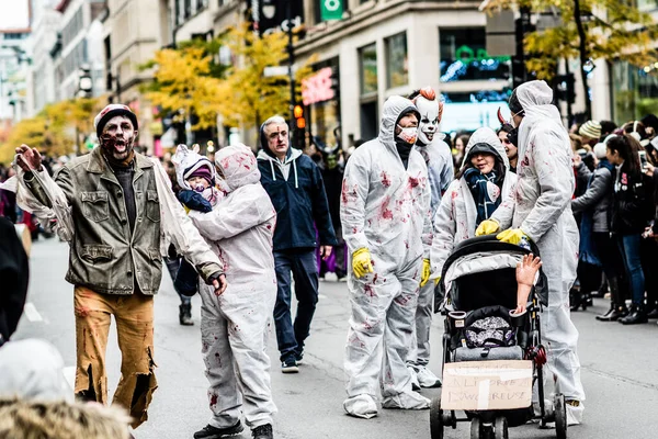 Montreal Canadá Octubre 2018 Desfile Anual Zombies Centro Montreal Canadá — Foto de Stock