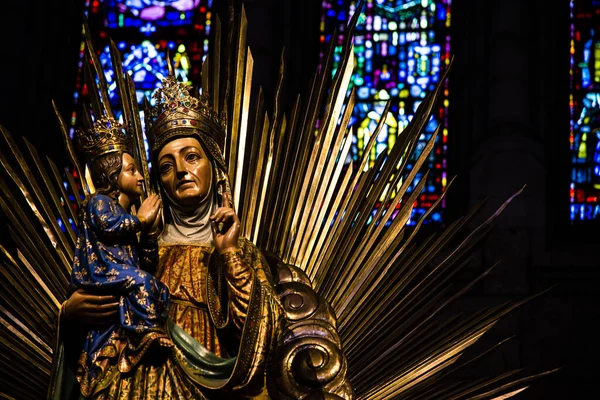 Estatua Santa María Jesús Basilica Sainte Anne Beaupr Quebec — Foto de Stock