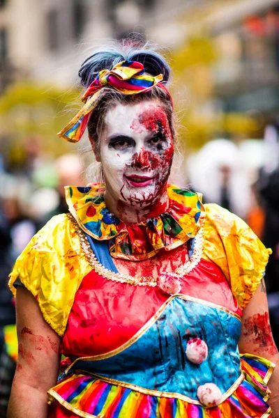 Montreal Canada October 2018 Annual Zombie Parade Downtown Montreal Canada — Stock Photo, Image