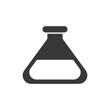 İzole edilmiş kimya şişesi siluet biçimi ikon vektör tasarımı