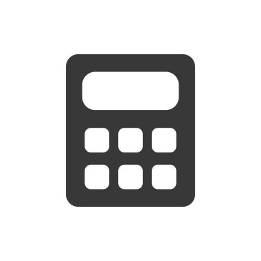İzole hesap makinesi siluet biçim ikon vektör tasarımı