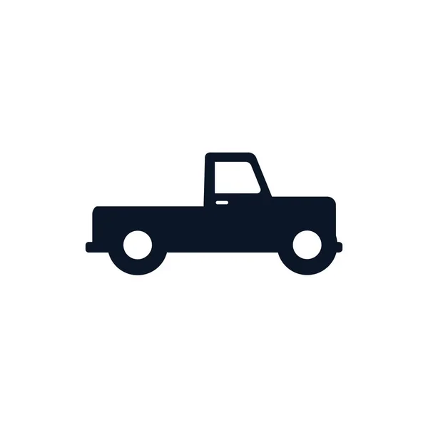 Isolierte Pickup Fahrzeug Silhouette Stil Ikone Vektor-Design — Stockvektor