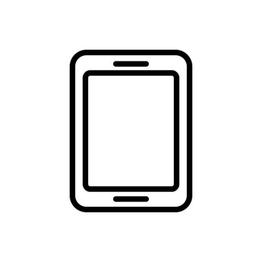 İzole edilmiş dijital akıllı telefon çizgisi biçim vektör tasarımı