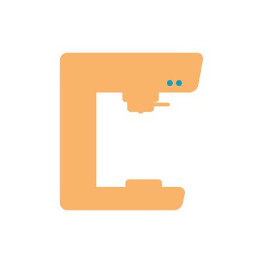 İzole kahve makinesi düz biçim ikon vektör tasarımı