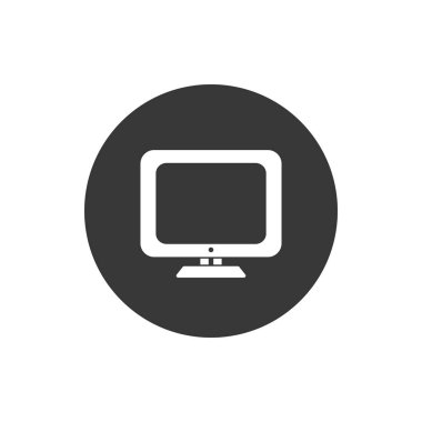 İzole edilmiş dijital bilgisayar bloğu düz biçim vektör tasarımı