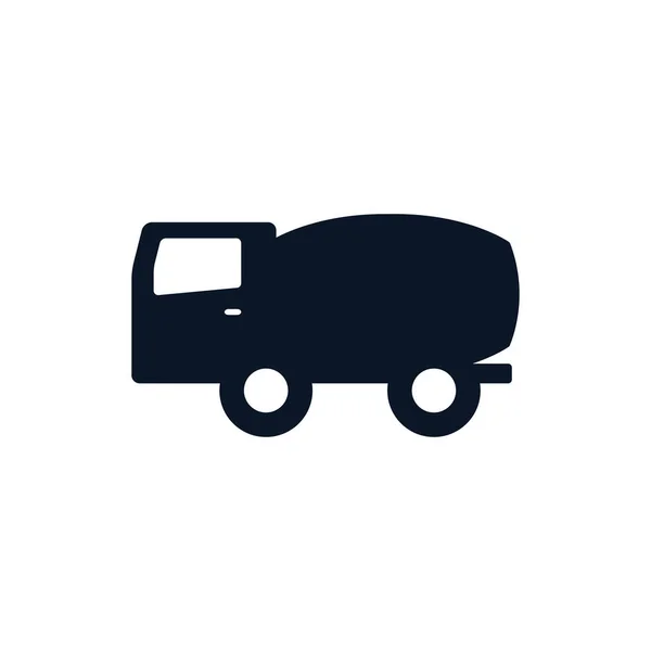 Isolado betoneira caminhão silhueta estilo ícone vetor design — Vetor de Stock