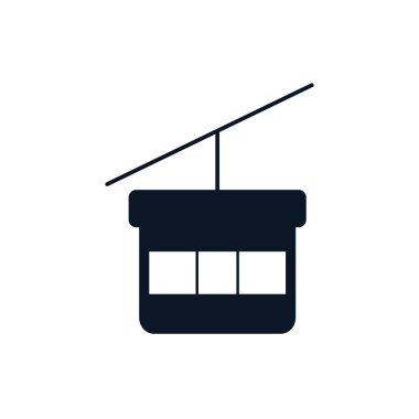 İzole edilmiş teleferik siluet biçim ikon vektör tasarımı