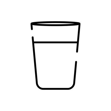 İzole kahve cama çizgisi ikon vektör tasarımı