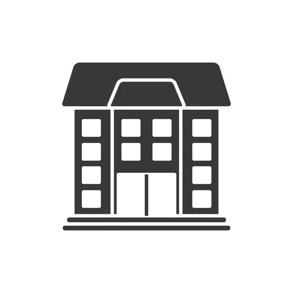 Izolovaný školní budova silueta styl ikony vektor design — Stockový vektor