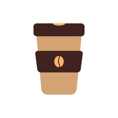 İzole kahve kupası düz stil ikon vektör tasarımı