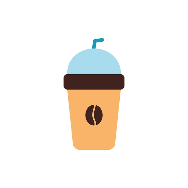 Geïsoleerde koffiemok platte stijl pictogram vector ontwerp — Stockvector