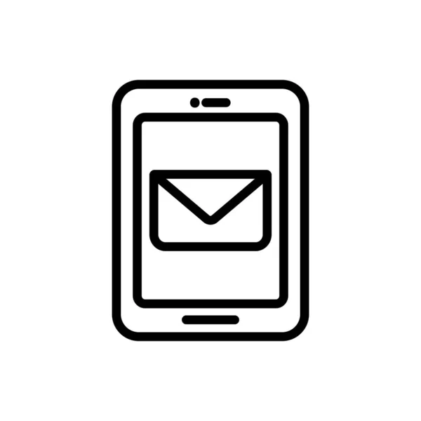 Envelope inside smartphone line style icon vector design — Stock Vector