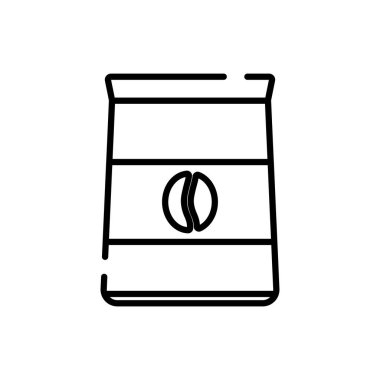 Ayrı kahve çekirdeği poşeti çizgisi biçim vektör tasarımı