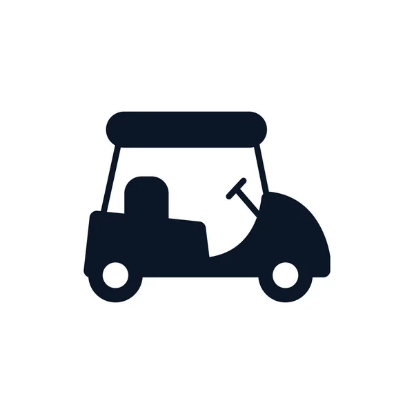 Diseño de vector de icono de estilo de silueta de vehículo de golf aislado — Vector de stock