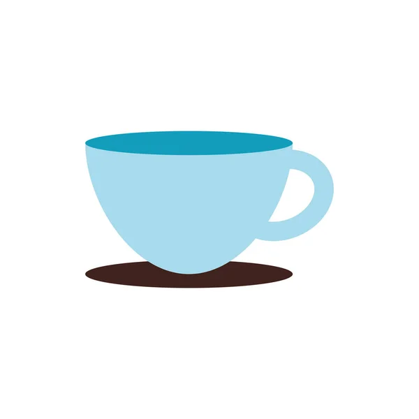 Tazza di caffè isolata design vettoriale icona stile piatto — Vettoriale Stock