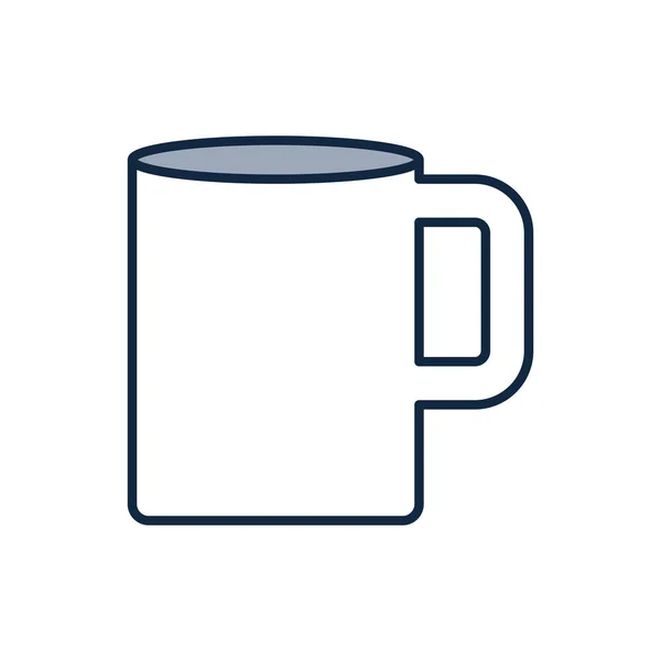 Tasse à café isolée demi ligne moitié couleur style icône vectoriel design — Image vectorielle