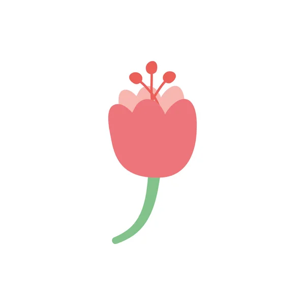 Изолированный розовый цветок плоский стиль иконки векторный дизайн — стоковый вектор