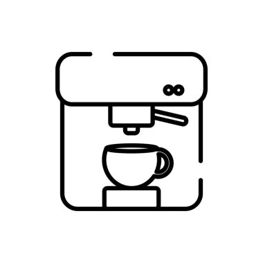 İzole kahve makinesi çizgisi biçim vektör tasarımı