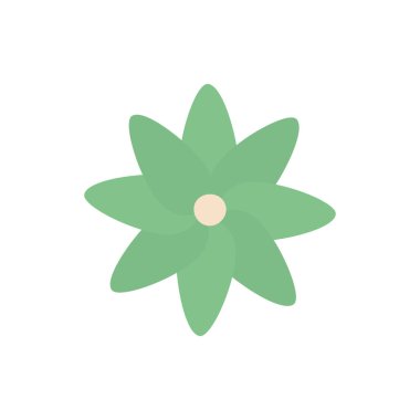 İzole edilmiş yeşil çiçek düz biçim vektör tasarımı