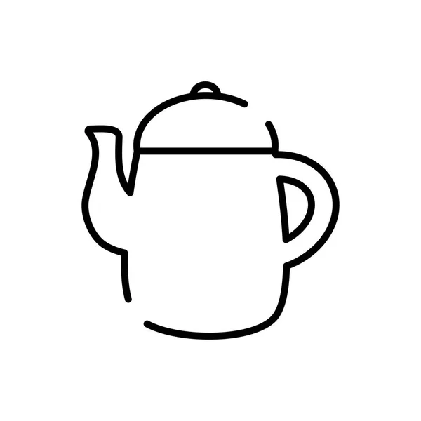 Diseño de vectores de icono de estilo de línea de cafetera aislada — Archivo Imágenes Vectoriales