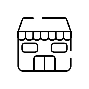 İzole kahve dükkanı tarzı ikon vektör tasarımı