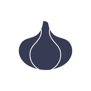 İzole edilmiş sarımsaklı sebze siluet tarzı ikon vektör tasarımı