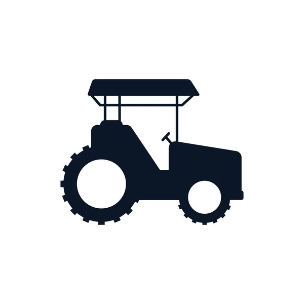 Diseño de vector icono de estilo de silueta de vehículo tractor aislado — Vector de stock