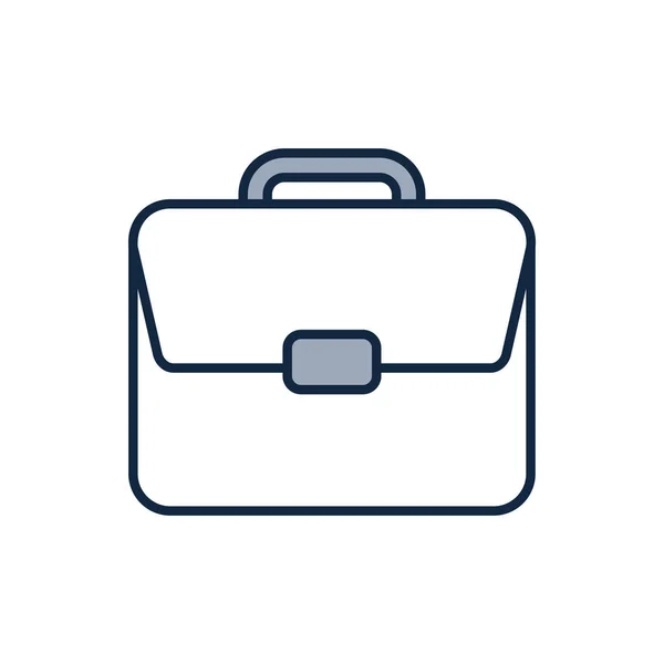 Borsa valigia isolata mezza linea mezzo colore stile icona vettoriale design — Vettoriale Stock