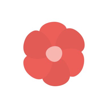 İzole edilmiş kırmızı ve pembe çiçek düz biçim vektör tasarımı