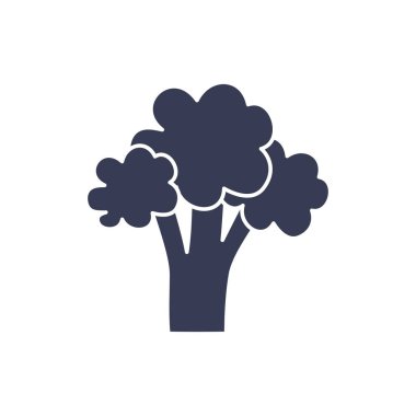 İzole brokoli sebze silueti biçim ikon vektör tasarımı