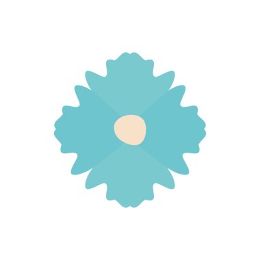 İzole edilmiş mavi çiçek düz biçim vektör tasarımı