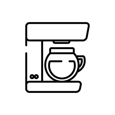 İzole kahve makinesi çizgisi biçim vektör tasarımı