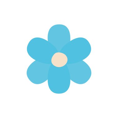 İzole edilmiş mavi çiçek düz biçim vektör tasarımı