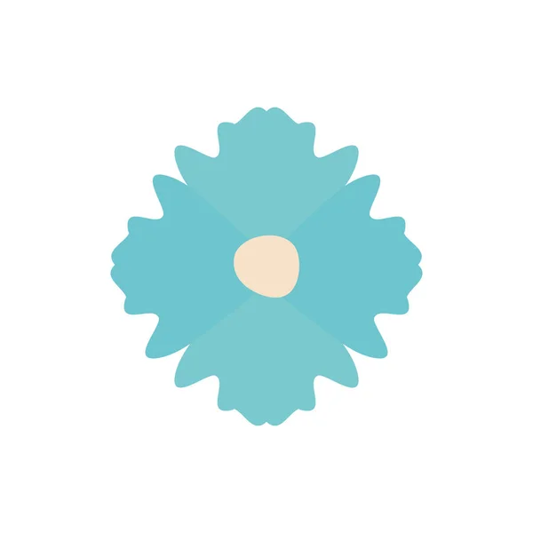 Isolated blue flower flat style icon vector design — Stock Vector