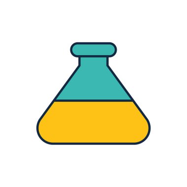 İzole edilmiş kimya şişesi çizgisi doldurma biçimi vektör tasarımı