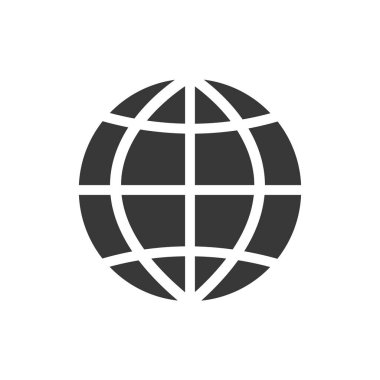 İzole edilmiş küresel küre siluet biçim ikon vektör tasarımı