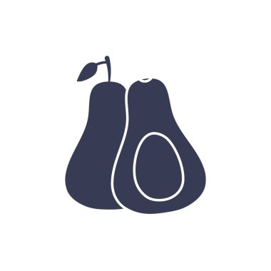 İzole edilmiş avokado meyve silueti biçim ikon vektör tasarımı