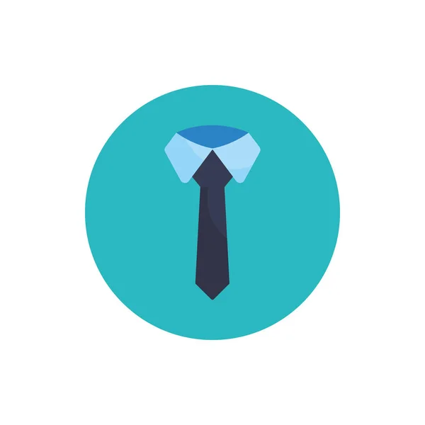 Aislado corbata bloque plano icono de estilo diseño vectorial — Vector de stock