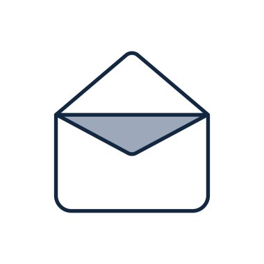 İzole zarf yarı çizgi yarı renk ikonvektör tasarımı