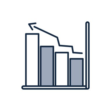 İzole iş akışı çubukları yarı çizgi yarı renk ikon vektör tasarımı