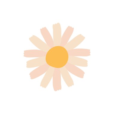 İzole edilmiş beyaz çiçek düz biçim vektör tasarımı