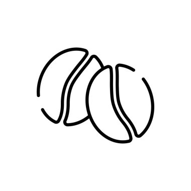 İzole kahve çekirdeği çizgisi biçim vektör tasarımı